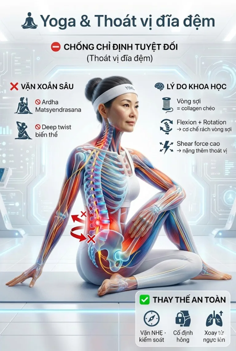 Giải mã Thoát Vị Đĩa Đệm qua lăng kính Y học & Yoga: Lộ trình trị liệu toàn diện