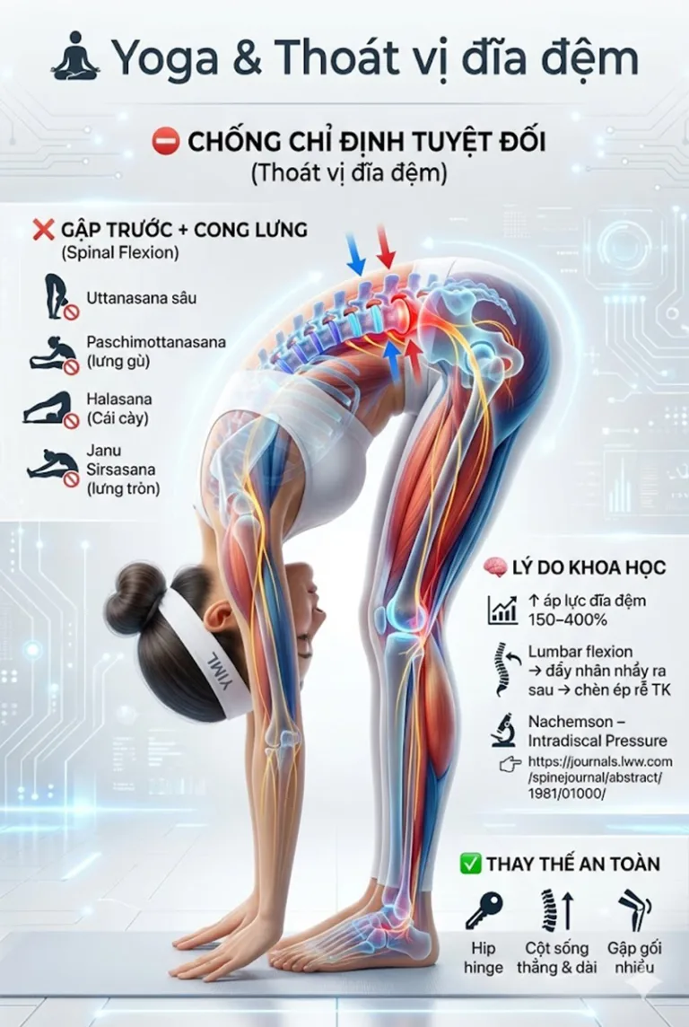 Giải mã Thoát Vị Đĩa Đệm qua lăng kính Y học & Yoga: Lộ trình trị liệu toàn diện