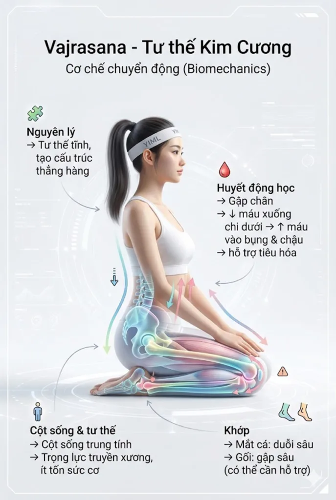 Phân tích các cơ chế chuyển động của Tư thế Ngồi quỳ Kim cương