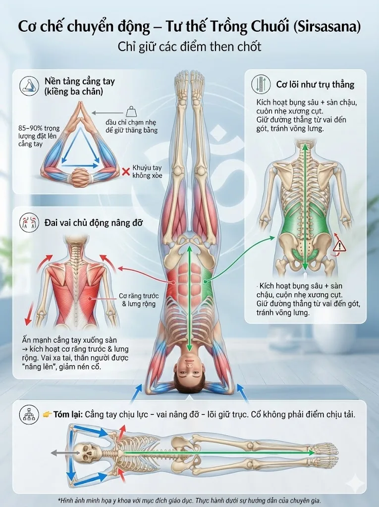 Phân tích các cơ chế chuyển động của Tư thế Trồng Chuối