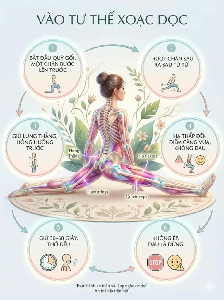 hướng dẫn tư thế xoạc dọc yoga