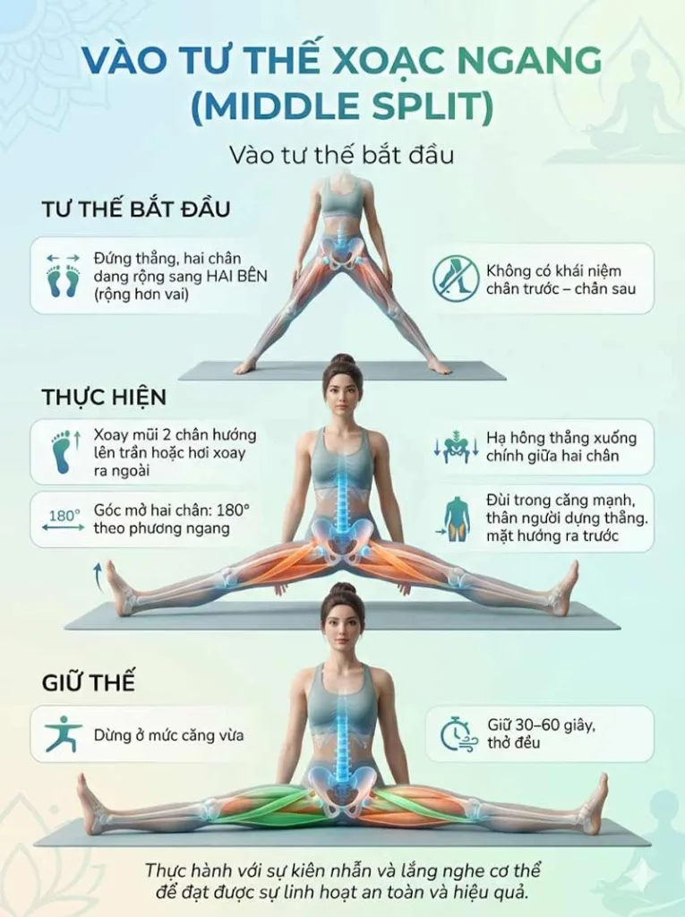 hướng dẫn tư thế xoạc ngang yoga