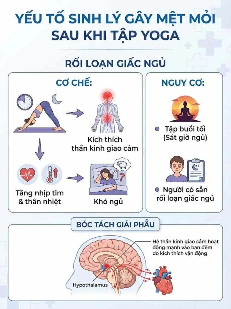 thiếu ngủ là nguyên nhân chính gây mệt mỏi và kiệt sức sau khi tập yoga
