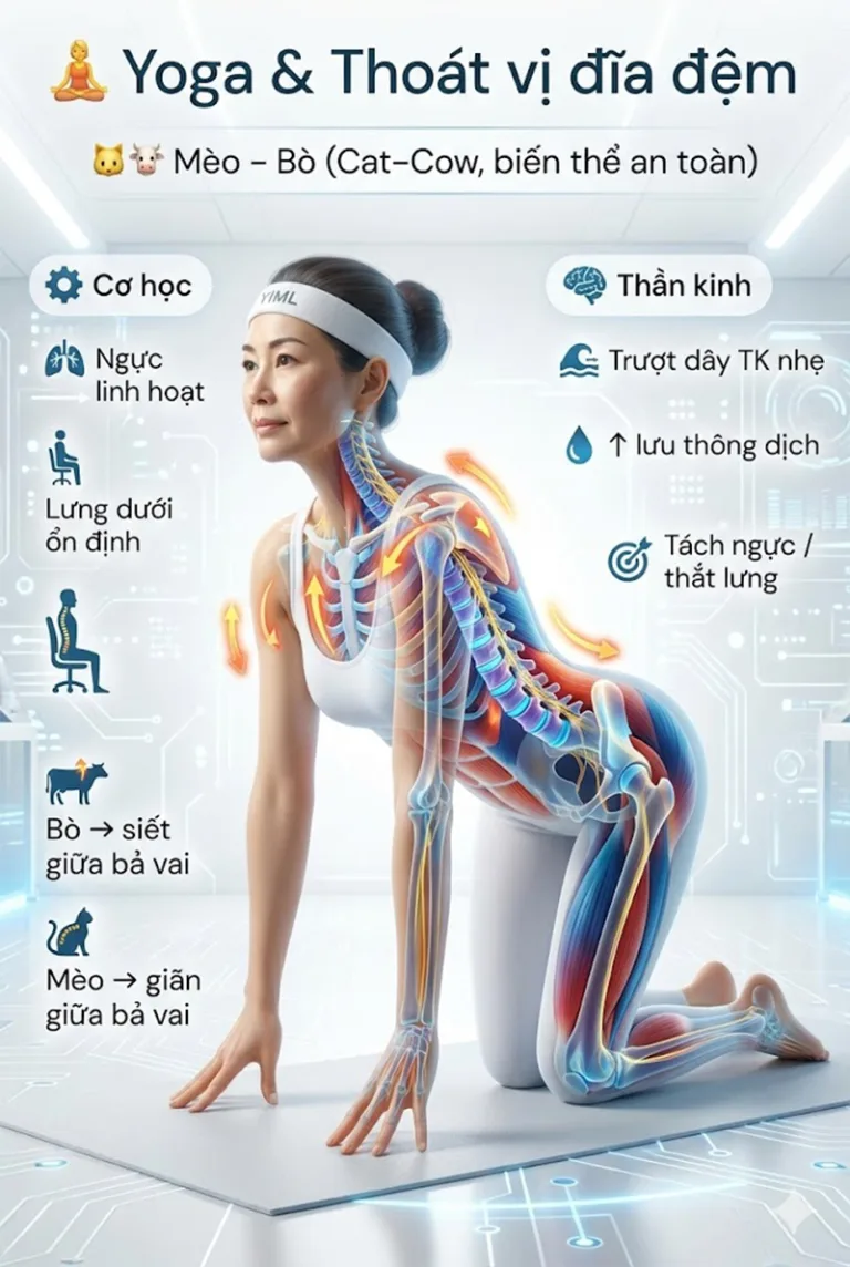 Giải mã Thoát Vị Đĩa Đệm qua lăng kính Y học & Yoga: Lộ trình trị liệu toàn diện