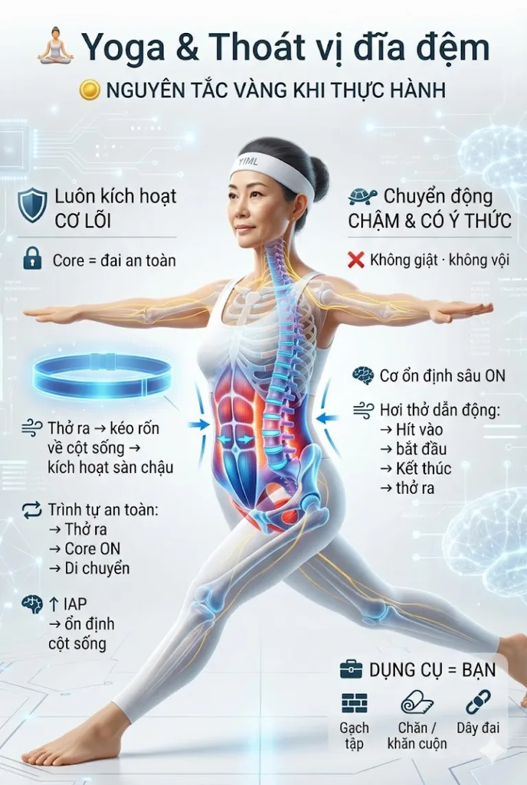 Giải mã Thoát Vị Đĩa Đệm qua lăng kính Y học & Yoga: Lộ trình trị liệu toàn diện