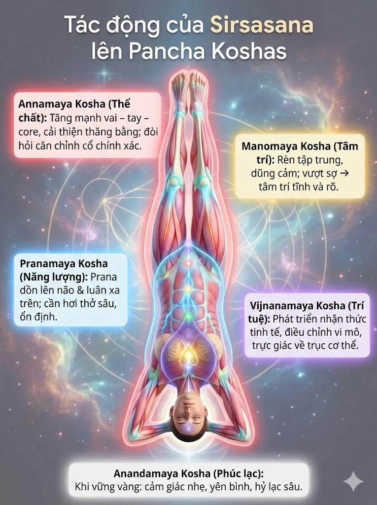 Tác động của Tư thế Trồng Chuối lên Pancha Koshas (Năm lớp vỏ)