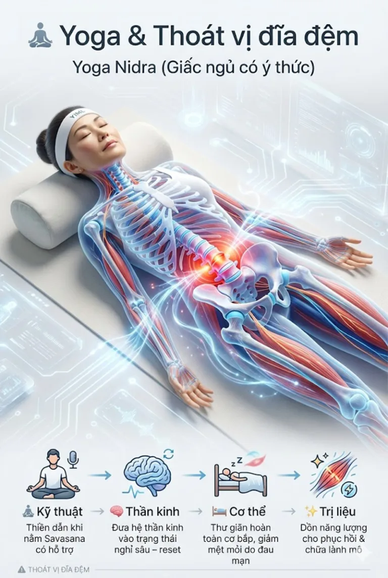 Giải mã Thoát Vị Đĩa Đệm qua lăng kính Y học & Yoga: Lộ trình trị liệu toàn diện