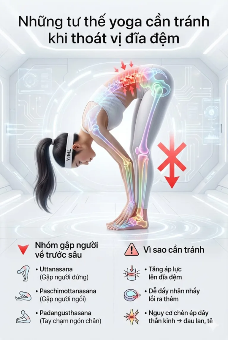 Các tư thế Yoga cần tránh với người bị thoát vị đĩa đệm