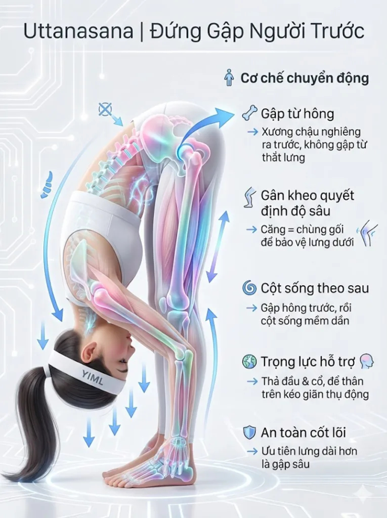 Phân tích các cơ chế chuyển động của Tư thế Đứng gập người về phía trước