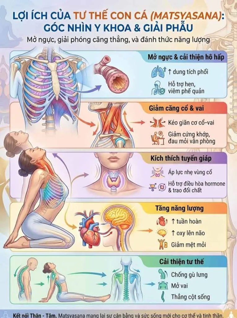 lợi ích của tư thế con cá trong việc cải thiện chứng gù lưng