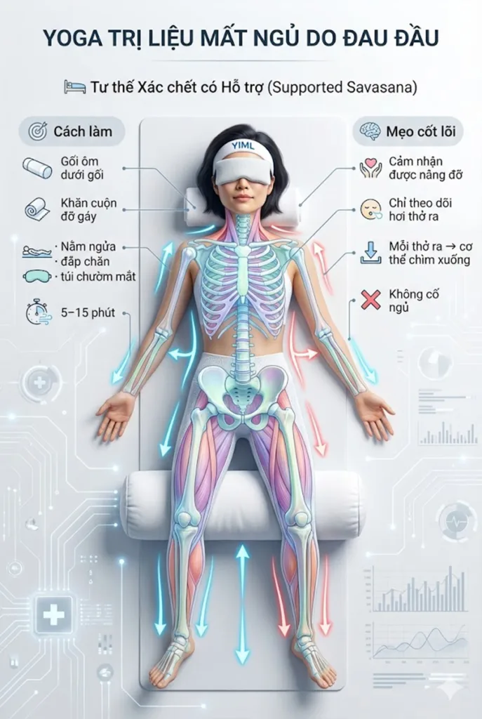 Tư thế đề xuất: Tư thế Chỗ Dựa (Dandasana) hoặc Nằm ngửa (Savasana)