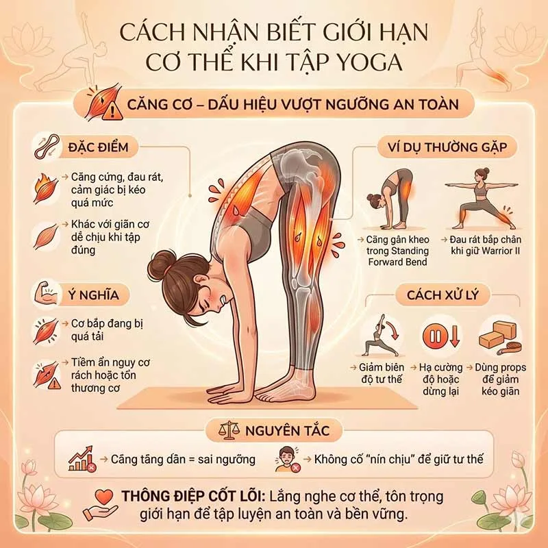 dấu hiệu nhận biết căng cơ khi tập yoga