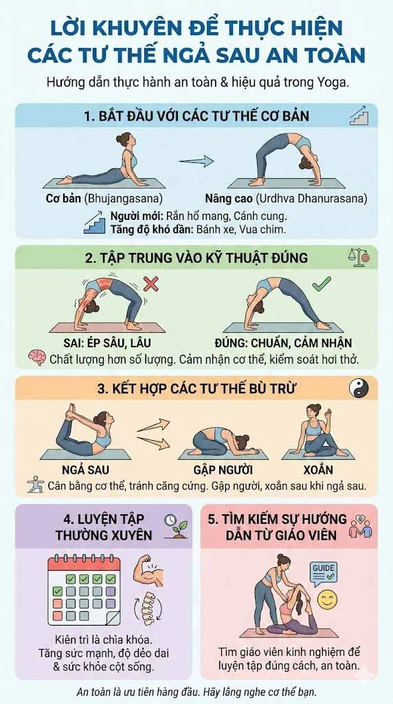 lời khuyên để tập các tư thế backbend an toàn