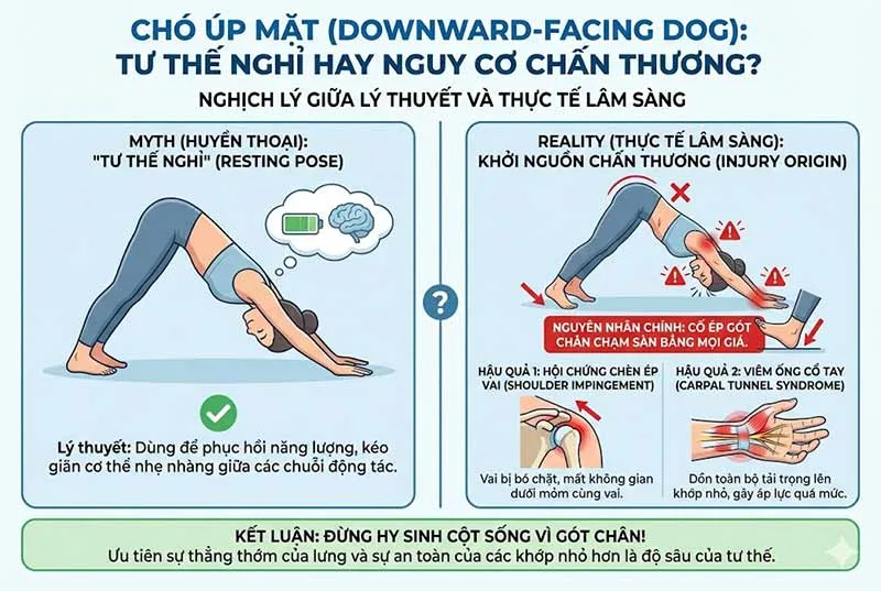 lỗi sai trong tư thế chó úp mặt