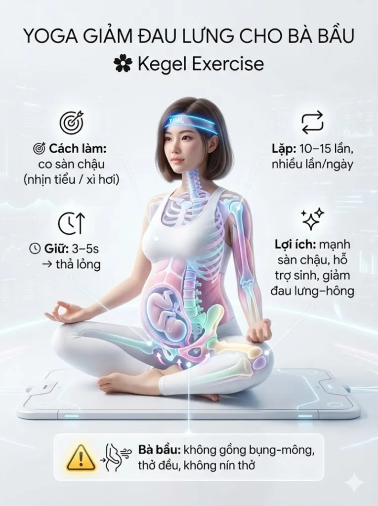 Bài tập Kegel giảm đau lưng, đau hông cho bà bầu