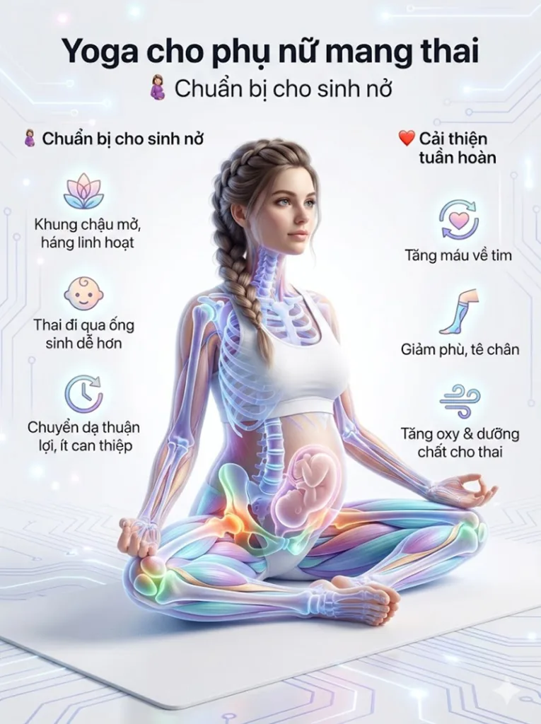 các bài tập yoga mở khớp háng trong thai kỳ giúp Chuẩn bị cho quá trình sinh nở tốt hơn