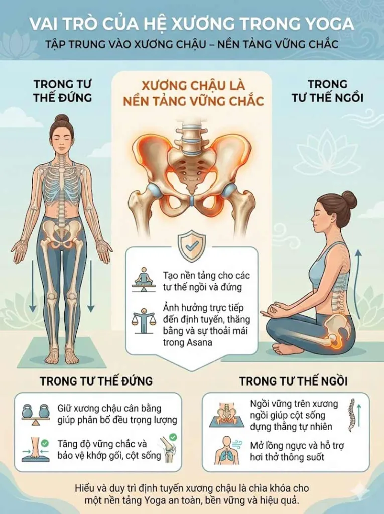 vai trò của xương chậu trong các tư thế yoga