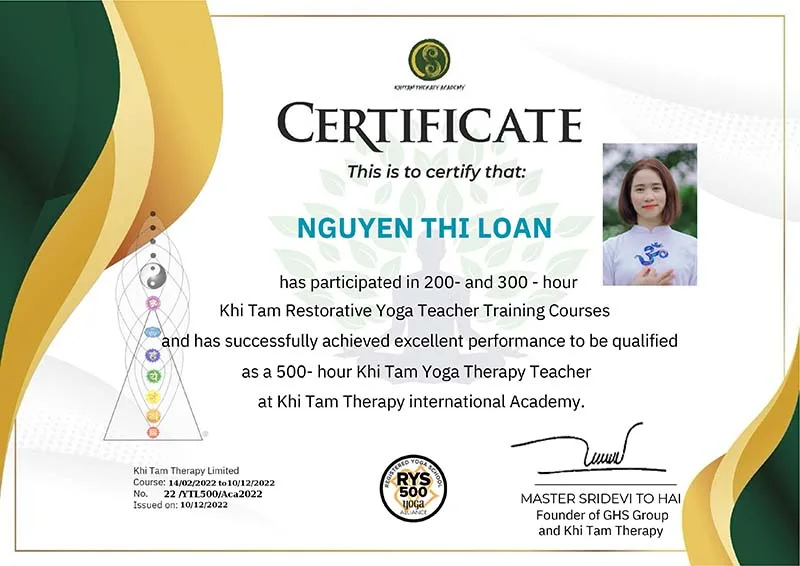 bằng HLV Yoga quốc tế