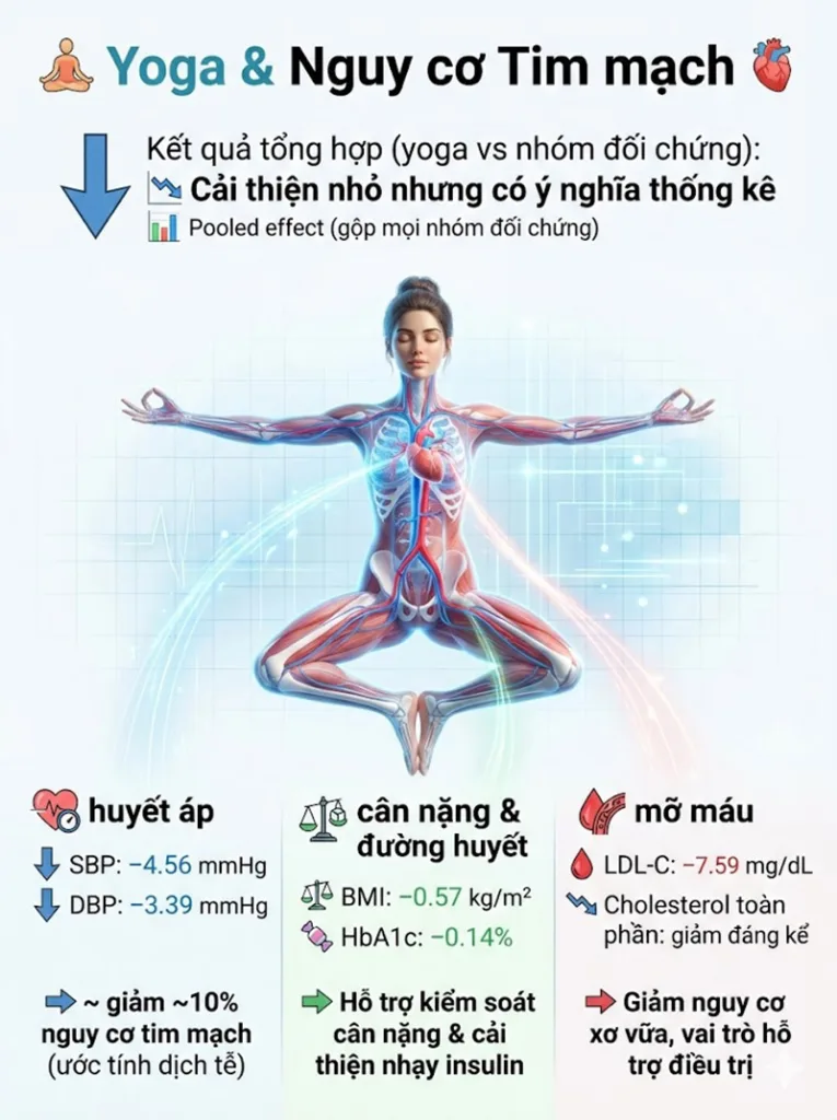 kết quả của nghiên cứu yoga và sức khỏe tim mạch