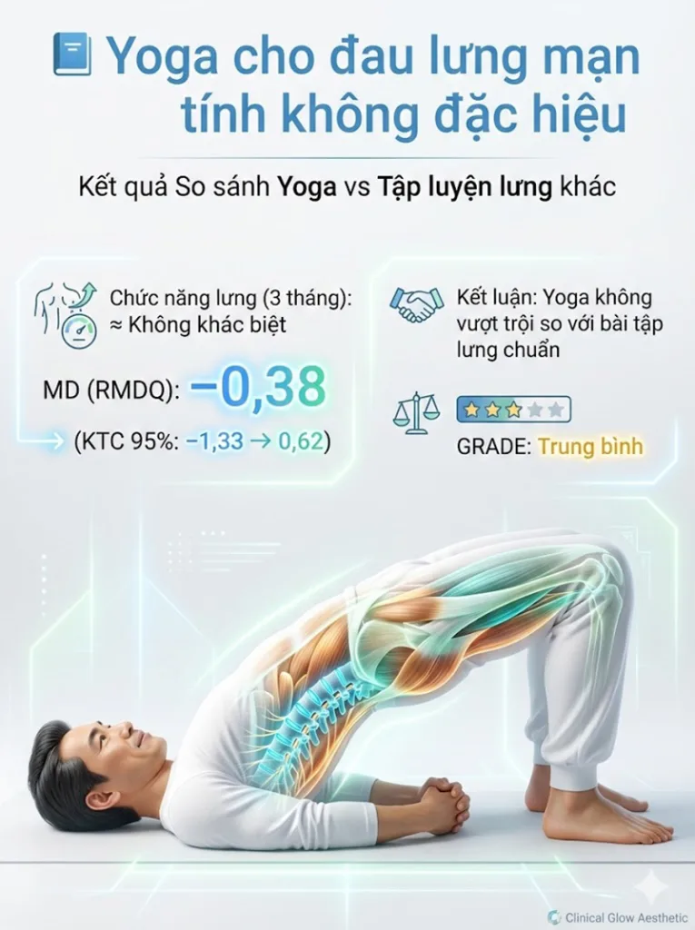 So sánh YOGA so với CÁC HÌNH THỨC TẬP LUYỆN KHÁC TẬP TRUNG VÀO LƯNG  Về chức năng liên quan đến lưng