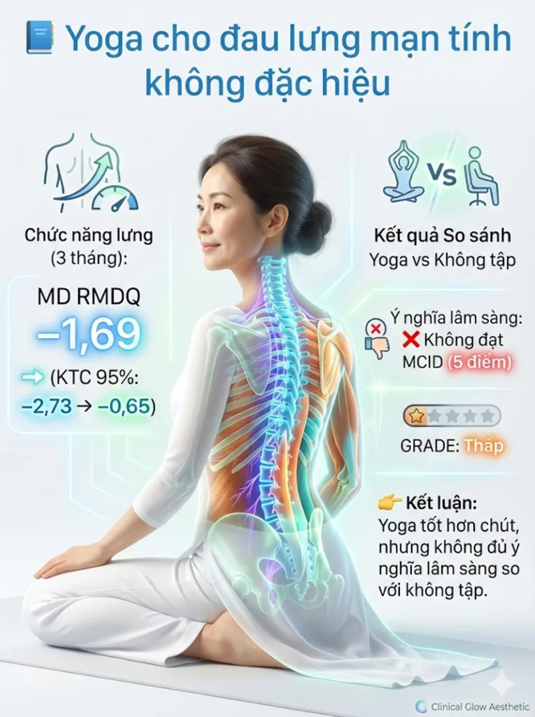 So sánh YOGA so với CAN THIỆP KHÔNG TẬP LUYỆN về chức năng lưng
