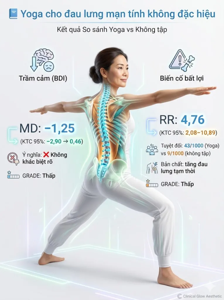 So sánh YOGA so với CAN THIỆP KHÔNG TẬP LUYỆN Về chất lượng cuộc sống (QoL)