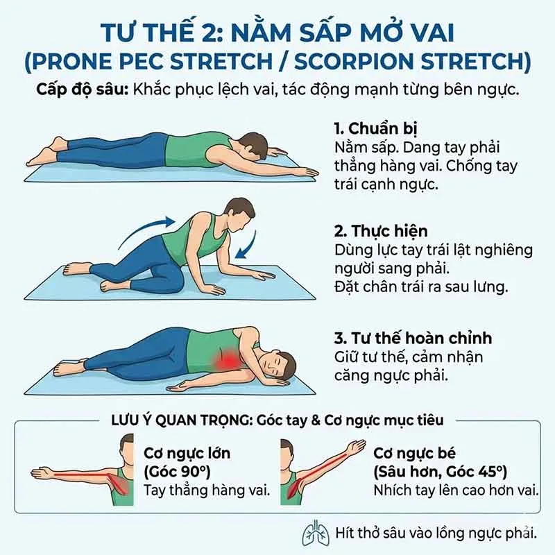 Nằm sấp mở vai