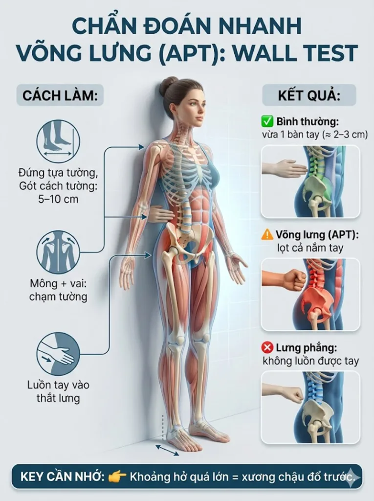 cách kiểm tra tình trạng võng lưng tại nhà