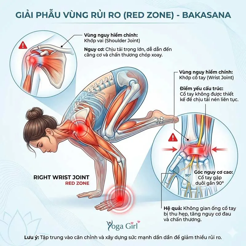 các vùng dễ chấn thương tư thế con quạ
