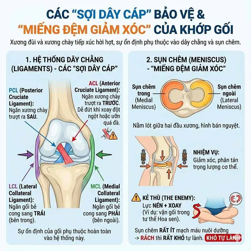 cơ và sụn bảo vệ khớp gối