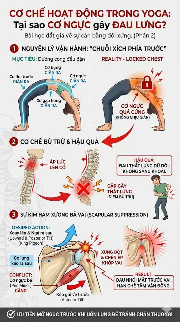 cách cơ ngực hoạt động trong yoga