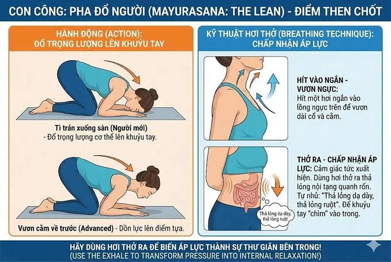 hướng dẫn cách hít thở đúng trong tư thế con công