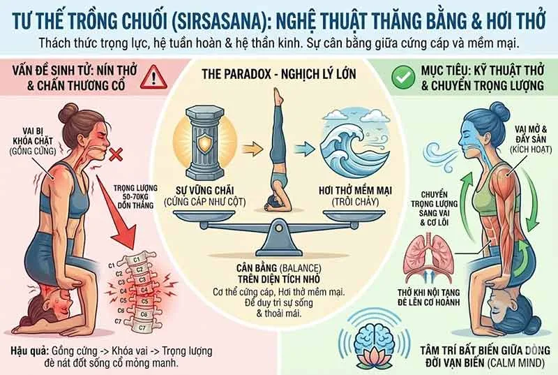cách cân bằng hơi thở trong tư thế trồng chuối