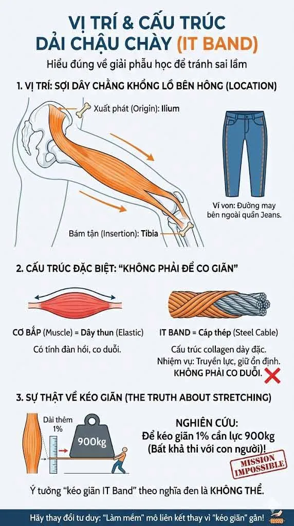 vị trí và cấu trúc của dải chậu chày, it band