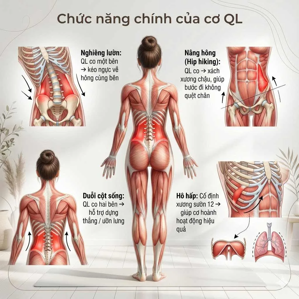 chức năng chính cơ vuông thắt lưng QL