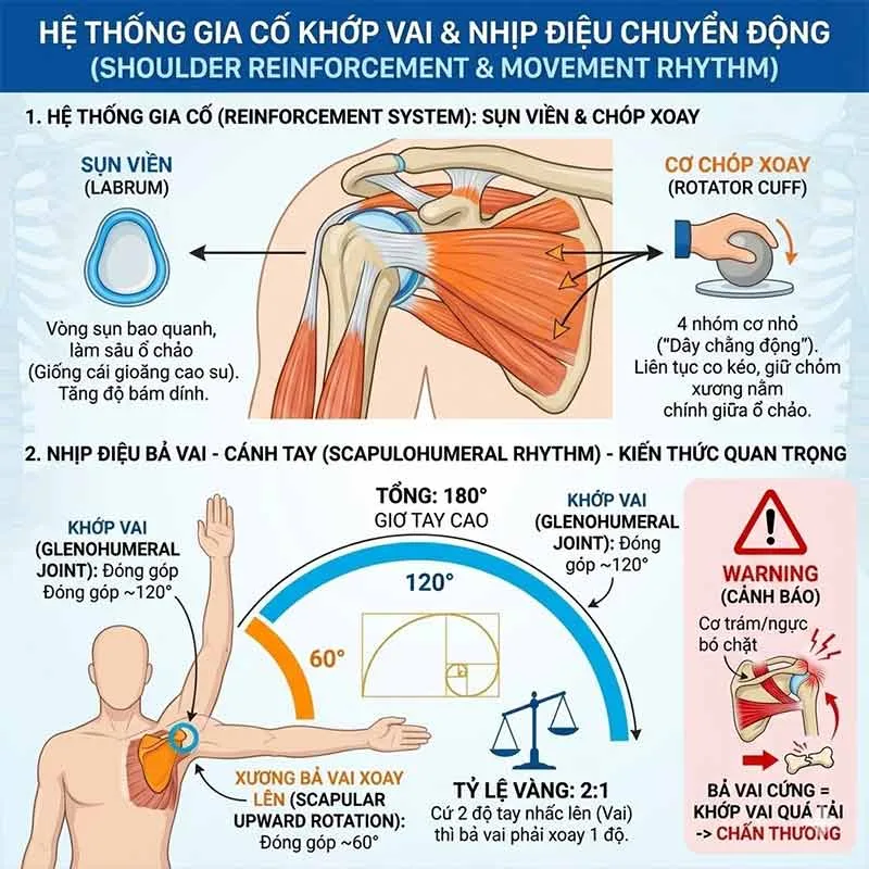 cơ chế hoạt động của khớp vai trong yoga