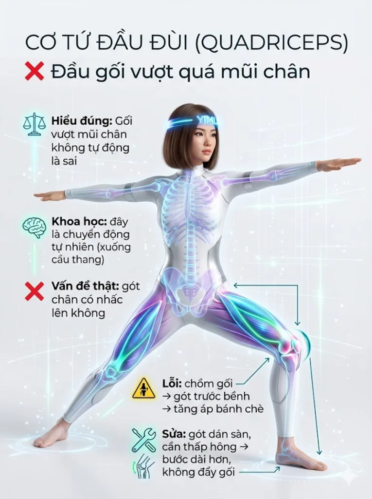 Lỗi "đầu gối vượt quá mũi chân" (Knee over toes) - Cần hiểu đúng