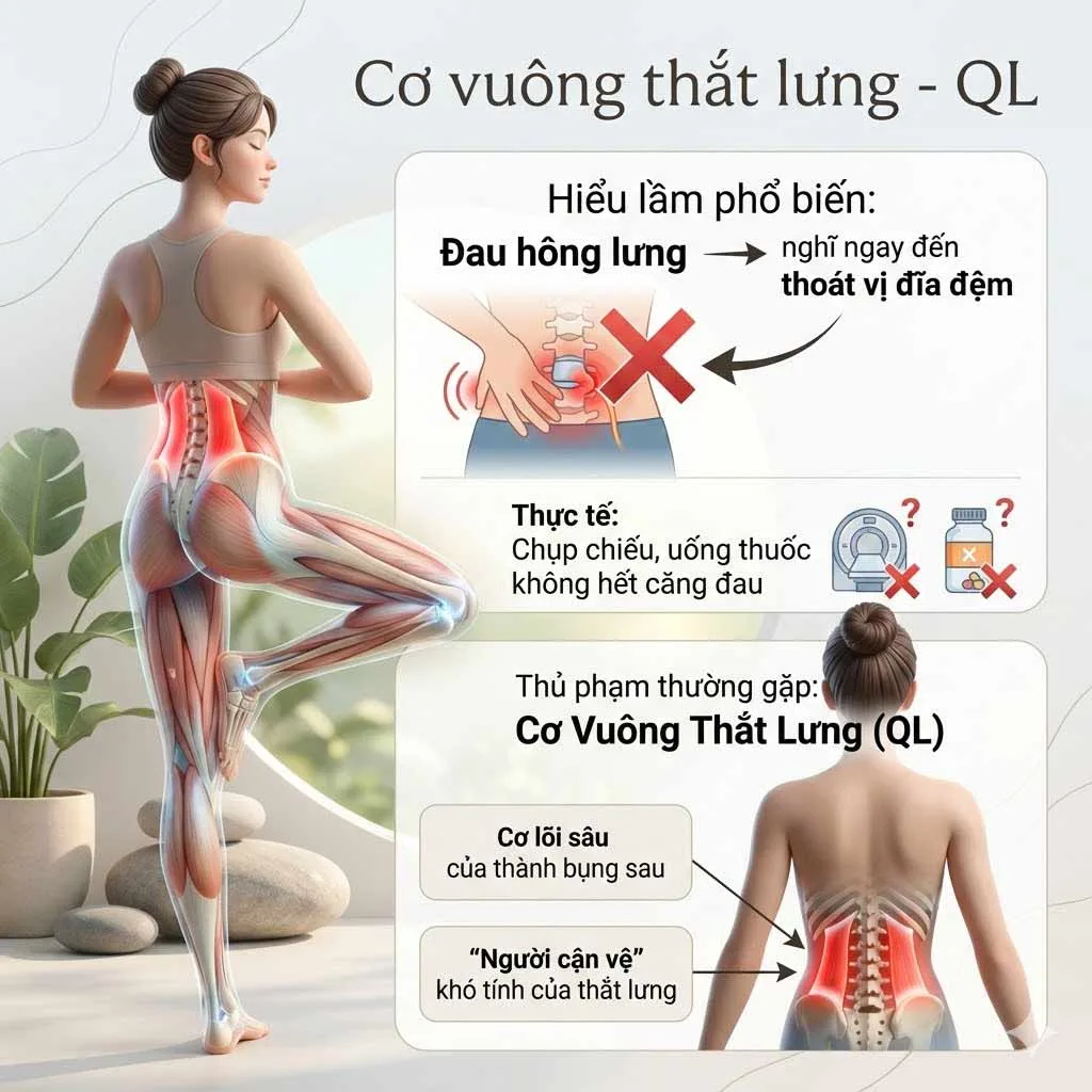 Cơ Vuông Thắt Lưng (QL Muscle): Giải phóng cơn căng cứng vùng eo sau