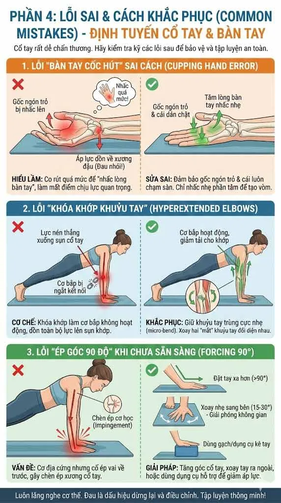 lỗi sai về định tuyến tay trong yoga