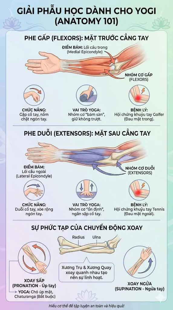 giải phẫu học cơ cẳng tay dành cho yogi