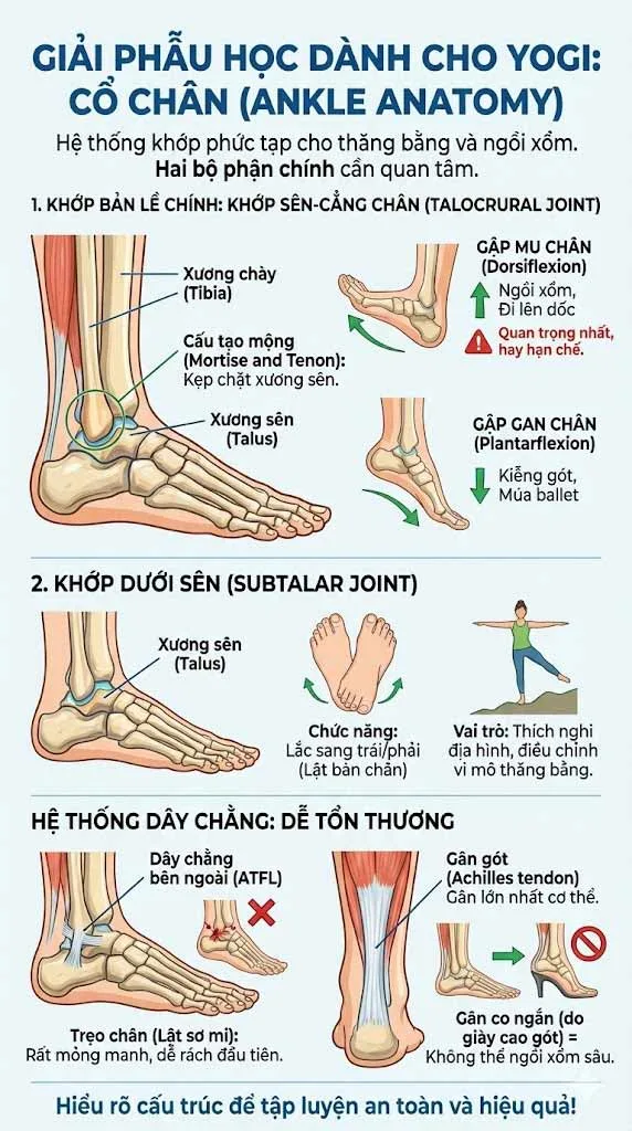 giải phẫu học khớp cổ chân cho yoga