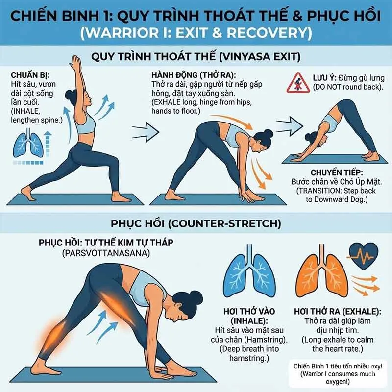 quy trình thoát thế và hơi thở tư thế chiến binh 1