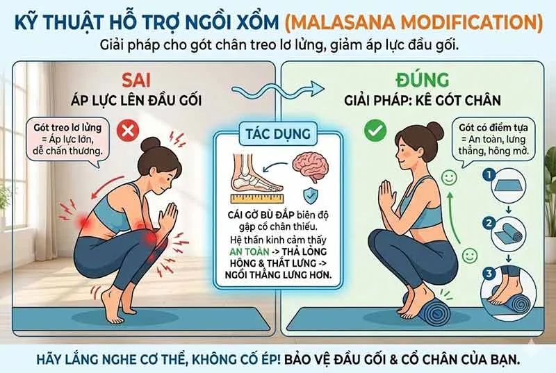 kỹ thuật ngồi xổm an toàn cho khớp cổ chân
