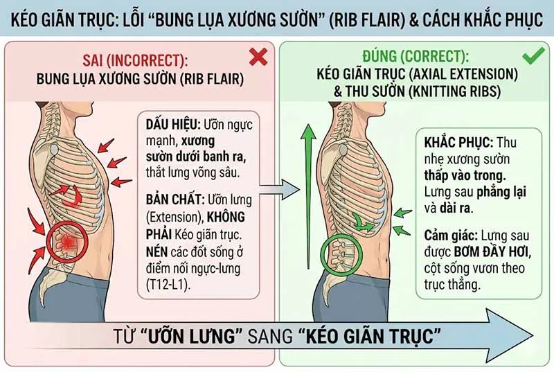 các lỗi sai khi thực hành kéo giãn trục