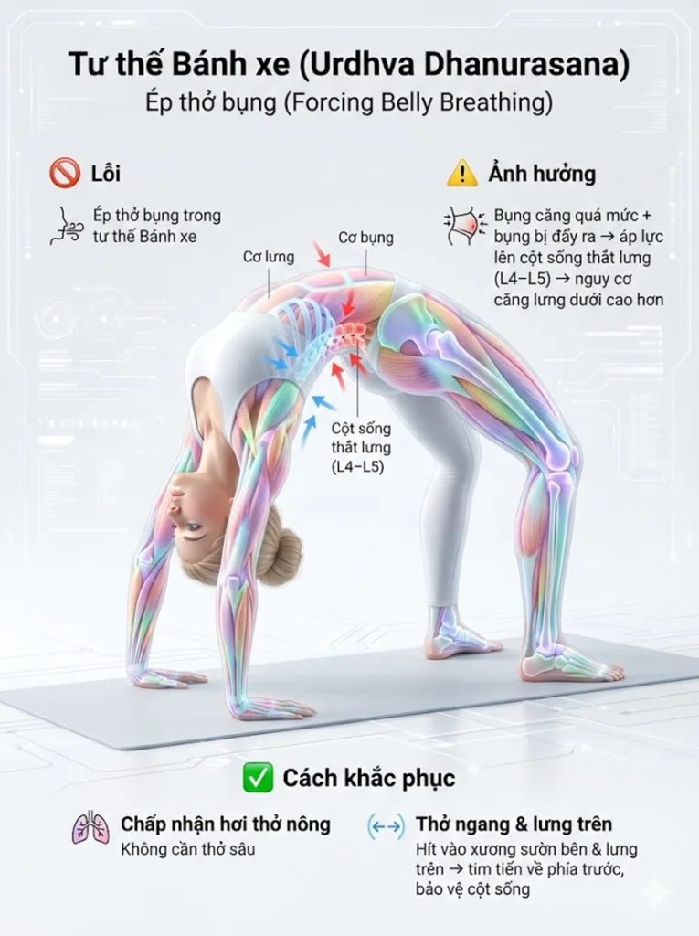 lỗi Cố hít vào bụng quá nhiều tư thế bánh xe