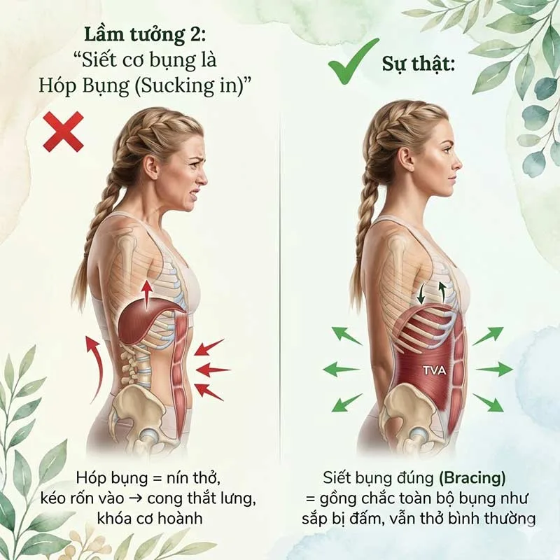 lỗi không phân biệt được siết và hóp bụng