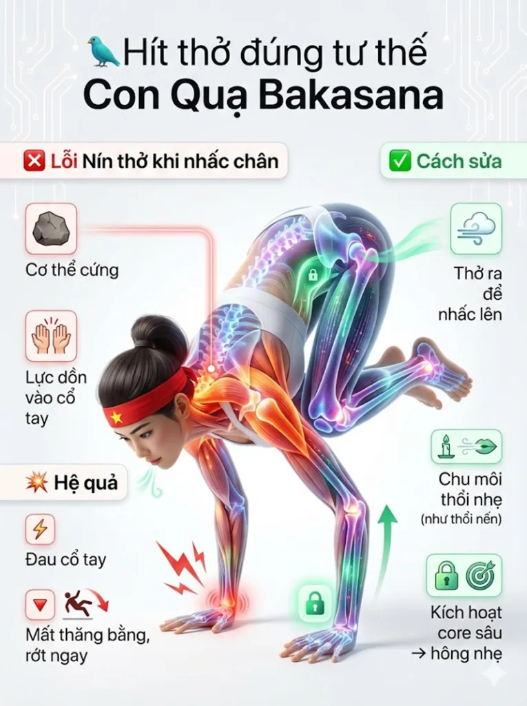 lỗi Nín thở khi nhấc chân (The Panic Hold) trong tư thế con quạ