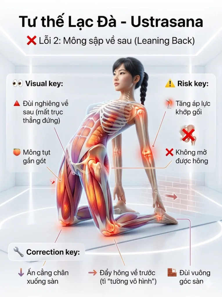 Lỗi Mông sập về sau (Leaning Back) tư thế lạc đà