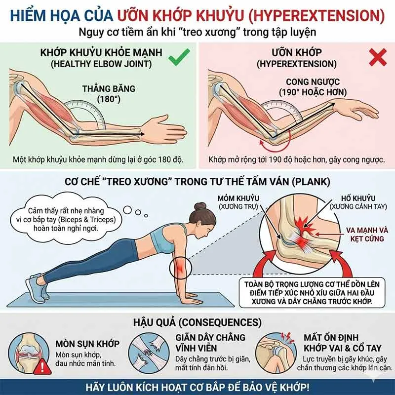 nguy cơ từ việc ưỡn khớp khuỷu tay quá mức trong tập luyện yoga