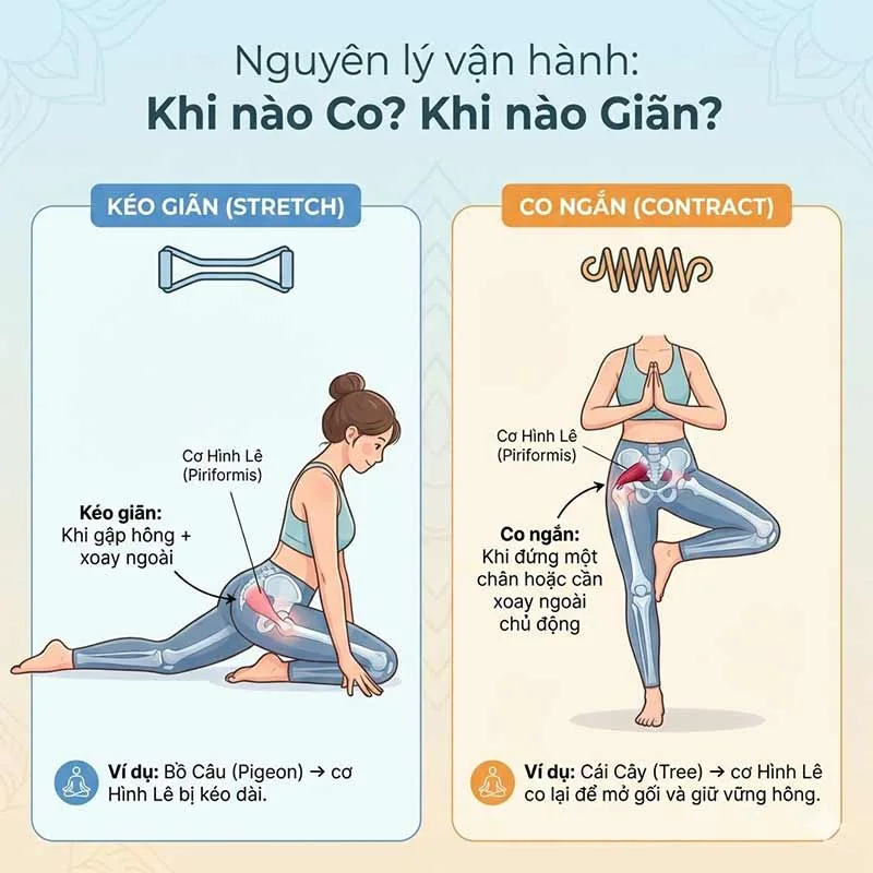 Nguyên lý vận hành: Khi nào Co? Khi nào Giãn? của cơ hình lê